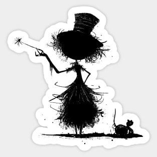 Crazy Cat Lady Witch Sticker